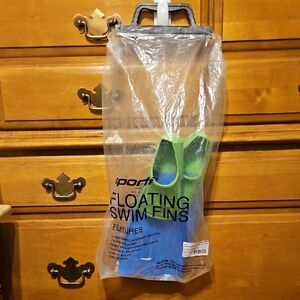 Sporti Essential Floating Swim Fins Aqua and Green Color-Toddler 9 and 10